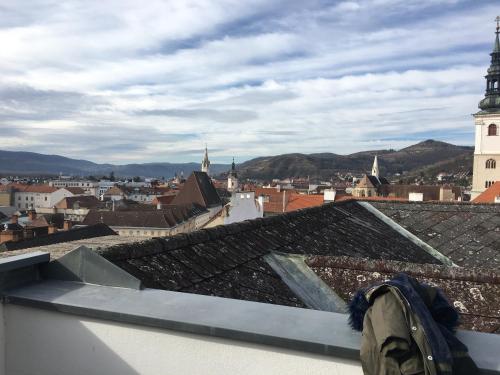 a view of a city from the roof of a building at Terrassen Appartement über den Dächern von Krems in Krems an der Donau