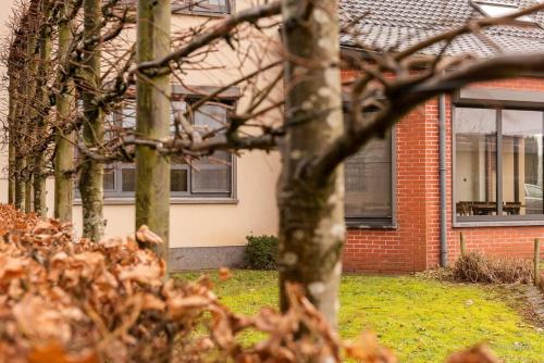 a group of trees in front of a house at 14 beds, 20p, 2 bath-, 1 livingroom in Houthalen-Helchteren