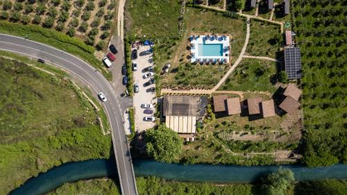 an overhead view of an estate with a road at Mesopotam Agrotourism Resort in Sarandë