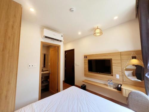 Cama o camas de una habitación en Gori Hotel