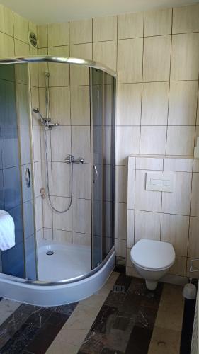 Koupelna v ubytování Gościniec Pieniński