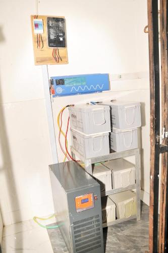 a room with a bunch of boxes in a room at Luxury Spacious Apartment in Kumasi