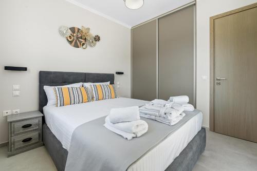 Katil atau katil-katil dalam bilik di Avanto Apartments Lefkas Awaits