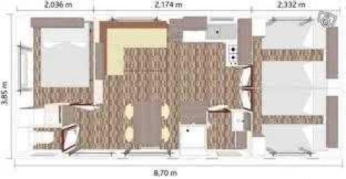 dessin d'un plan de plancher d'un bâtiment dans l'établissement Camping 4 étoiles - Parc aquatique - ccb0bcc, à Saint-Sauveur
