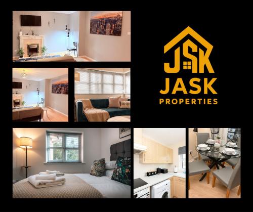 a collage of photos of a living room and a kitchen at Central Comfort Southampton, Free Parking in Southampton