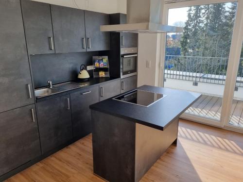 Η κουζίνα ή μικρή κουζίνα στο Stylische Penthouse Wohnung