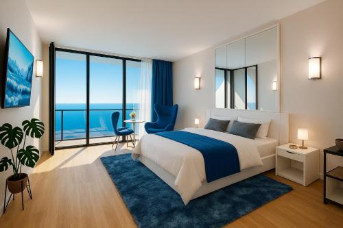 A bed or beds in a room at DOWNTOWN Centre in Batumi Aparthotel Orbi City N1