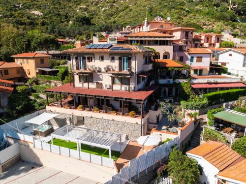 an aerial view of a town with houses at Hotel Galli - Wellness & Spa in Fetovaia