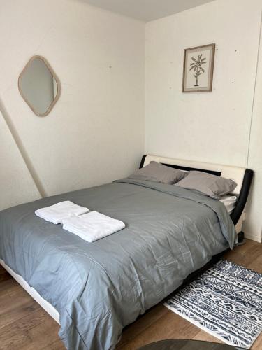 Postel nebo postele na pokoji v ubytování Aparta-Estudio en Voltaplatz