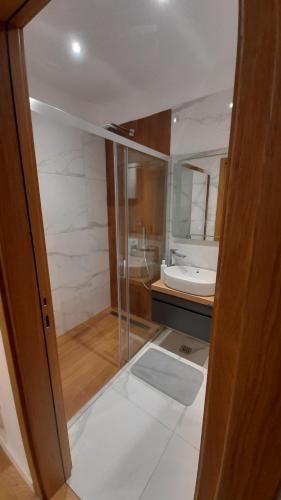 Koupelna v ubytování Balkan Square 55