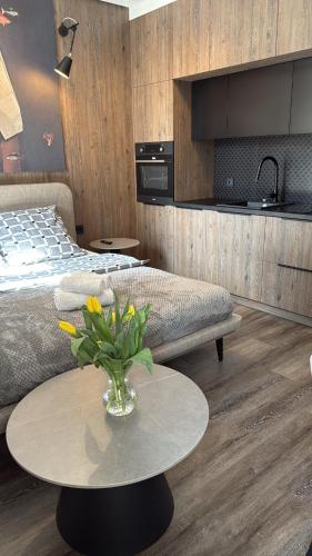 Η κουζίνα ή μικρή κουζίνα στο Mini Loft w centrum Częstochowy