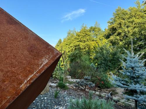 a view of a garden from a roof at Garden Residence - The Nest in Drahobudice