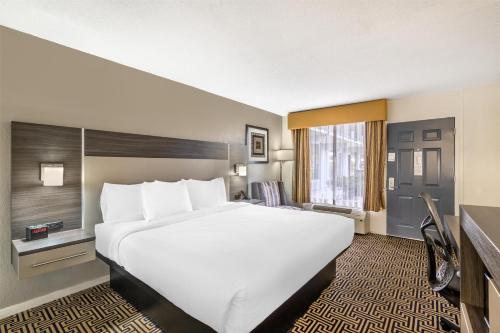 a hotel room with a large bed and a window at Best Western Central Inn in Savannah