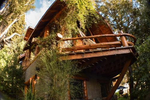 una casa con vides creciendo a su lado en Casa Huemul, en San Carlos de Bariloche