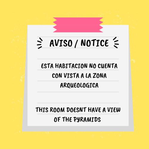 a sign with the words austosoco notice on it at Hotel Jatziri in San Juan Teotihuacán