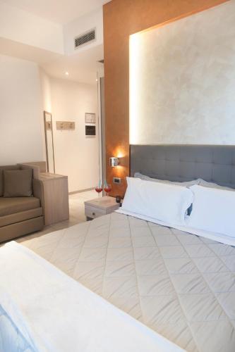 Cama o camas de una habitación en Hotel Gabbiano