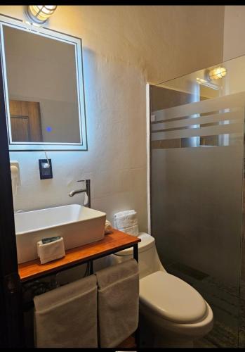 Koupelna v ubytování BKL Hotel Oaxaca