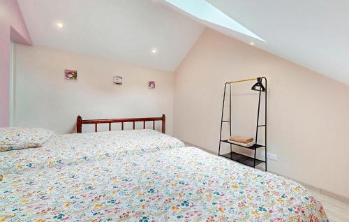 a bedroom with a bed and a mirror on the wall at Amazing Home In Haybes With Wifi in Haybes