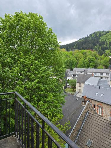 a view from the balcony of a house at Appartement en RDC, lumineux et spacieux vue sur la montagne in La Bourboule