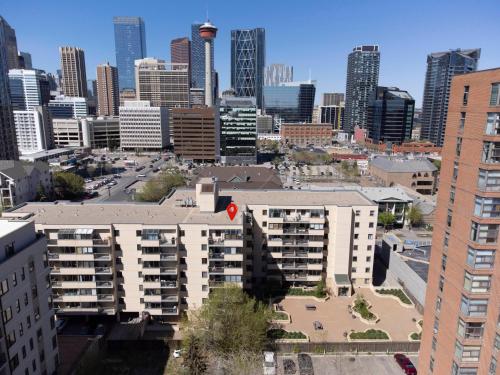 Nespecifikovaný výhled na destinaci Calgary nebo výhled na město při pohledu z apartmánu