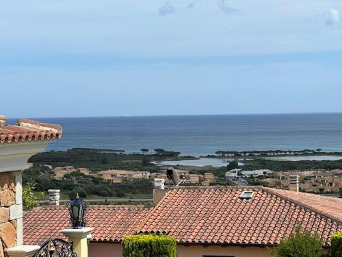 a view of the ocean from the roof of a building at Casa Arborea in Agrustos