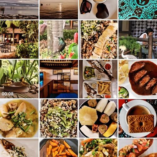 a collage of pictures of different food items at Hôtel de la Palmeraie in Bujumbura