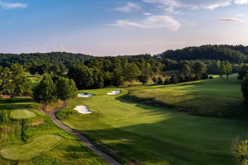 an overhead view of a golf course with two putts at Bald Eagle in Kingston Springs