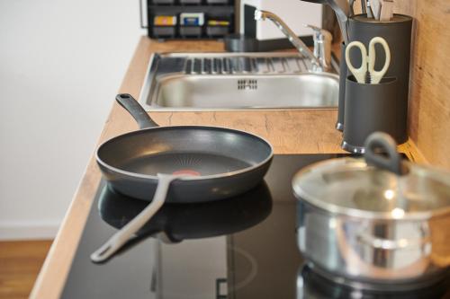 Dapur atau dapur kecil di HomeME Bad Oeynhausen City Netflix, Parkplatz, Küche, zentral