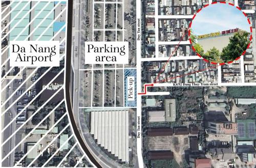 a map of the parking area of a city at Tân Hoà Homestay Da Nang in Danang