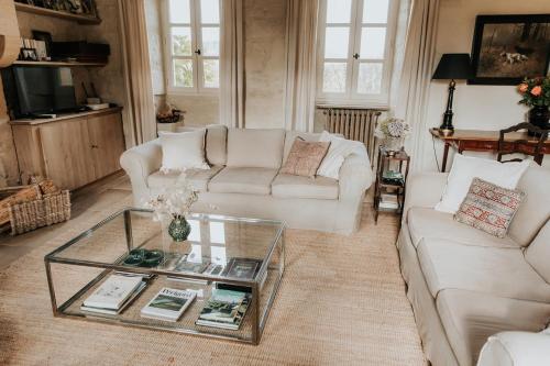 le bois de Selves - Maison authentique avec vue exceptionnelleにあるテレビまたはエンターテインメントセンター