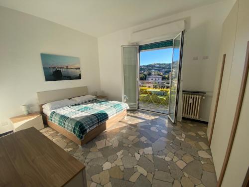 Katil atau katil-katil dalam bilik di Casa Gio, un passo dal mare, vista panoramica