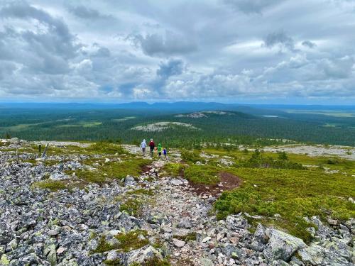 a group of people standing on top of a mountain at Lapland Lodge Pyhä Ski in, sauna, free WiFi, national park - Lapland Villas in Pyhätunturi
