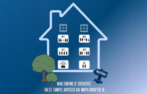 an illustration of a house with multiplication keys at 4keys House 4 in Tripolis