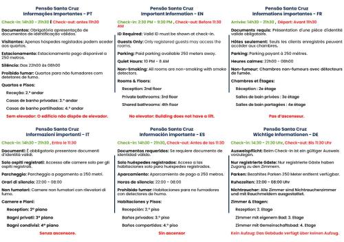 a look at the menu of the restaurant at Pensão Santa Cruz in Coimbra