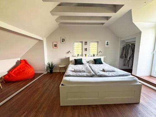 Hársliget Apartmanにあるベッド