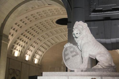 a statue of a polar bear in a building at In De Wulf in Ypres