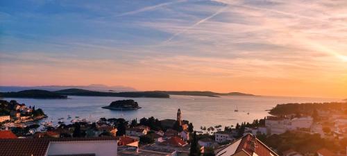 a view of a town and a body of water at Villa Marijeta Hvar in Hvar