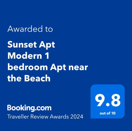 a screenshot of a phone with a sunset app modem bedroom app near the beach at Sunset Modern Apt near the beach in Birżebbuġa