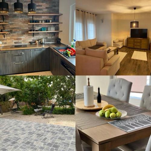 a collage of pictures of a kitchen and a living room at Una in Bihać