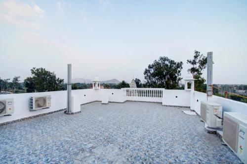 a view from the roof of a house at Hotel Moon Mahal in Jaipur