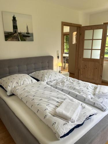 Katil atau katil-katil dalam bilik di Ferienwohnung Odin in Brodersby an der Schlei