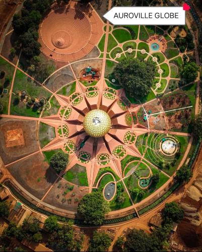 an overhead view of an amphitheatre in a park at Le Majestic Serenity Inn in Puducherry