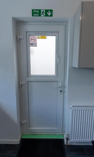 a white door with a window in a room at Comfortable stay in Shirley, Solihull - Room-2 in Solihull