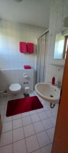 Koupelna v ubytování Goldsteig 2 -Zweibettzimmer