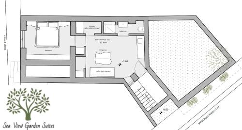 a floor plan of a house at Sea View Garden Suites in Piraeus