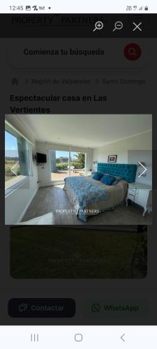 a screenshot of a bedroom with a bed and a window at Casa Santo Domingo in San Antonio