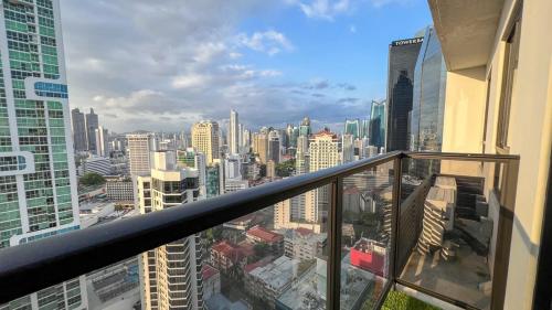 a view of a city from a balcony of a building at Apartment with city views in Financial District in Panama City