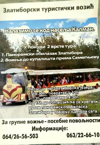 a flyer for a ride on a bus at Silver Star Zlatibor in Zlatibor