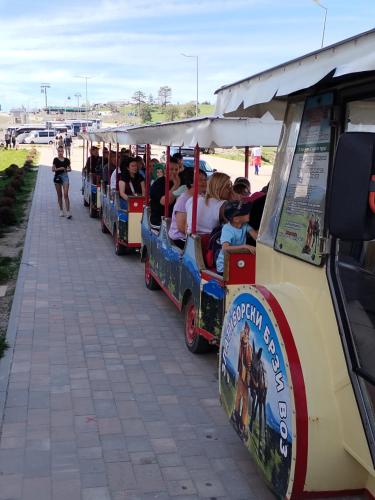 a group of people riding on a train at Silver Star Zlatibor in Zlatibor