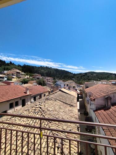 a view from the roof of a town at Ilios Hotel in Lákka